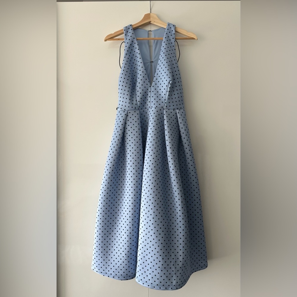 ASOS Light Blue Polka Dot Dress, Midi, 8